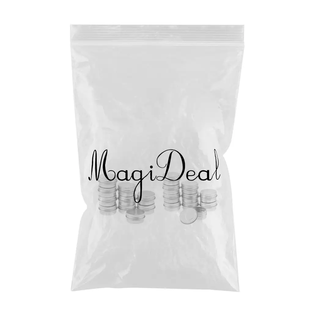 Lots 20pcs 5g Empty Cosmetic Pots Lip Balm Container Jar Small Powder Silver Aluminum Tins with Screw Lid