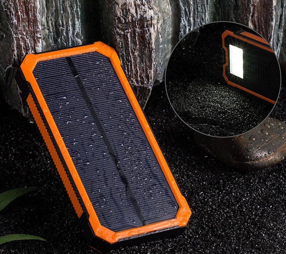 Solar Power Bank Dual USB Power Bank 20000 mAh Waterproof font b PowerBank b font Bateria