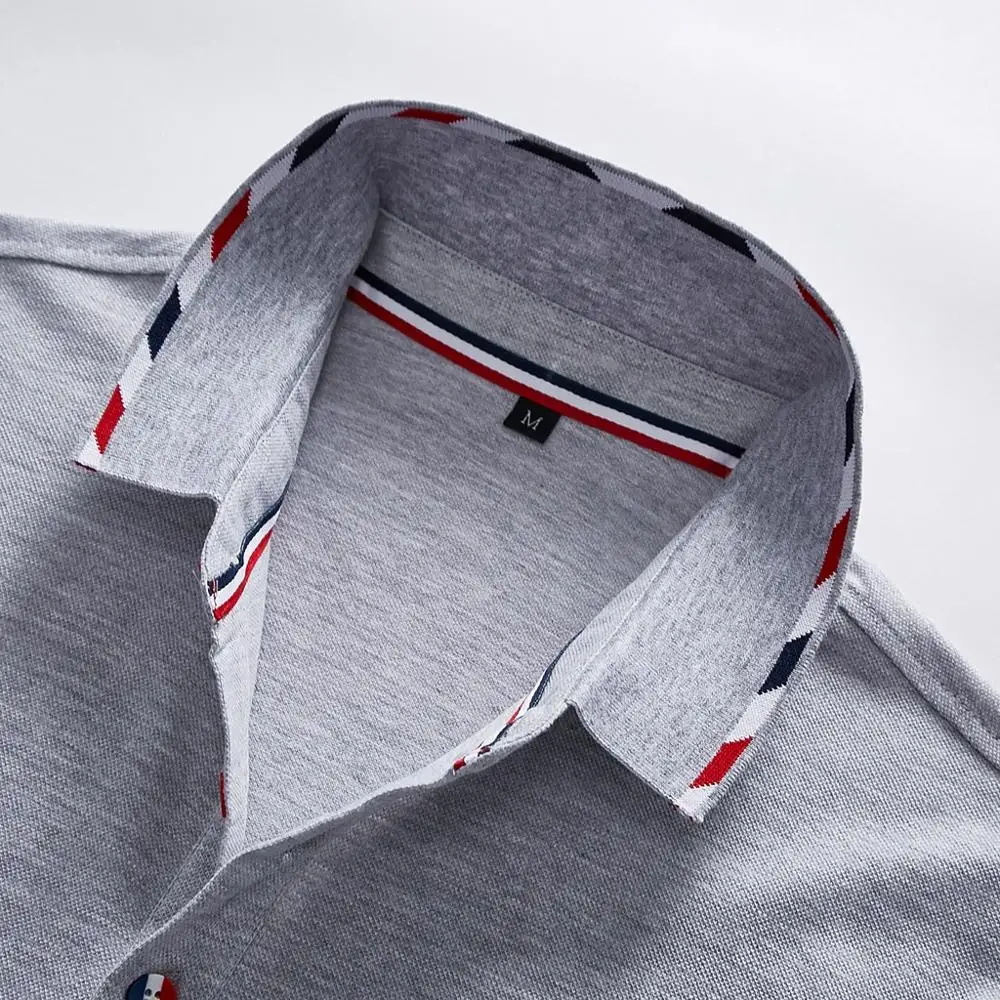 Новинка, летняя рубашка поло camisa homme, брендовая, с принтом, с отворотами, однотонная, мужская, деловая, повседневная, поло, роскошный, хлопок, короткий рукав, тройники, Топ