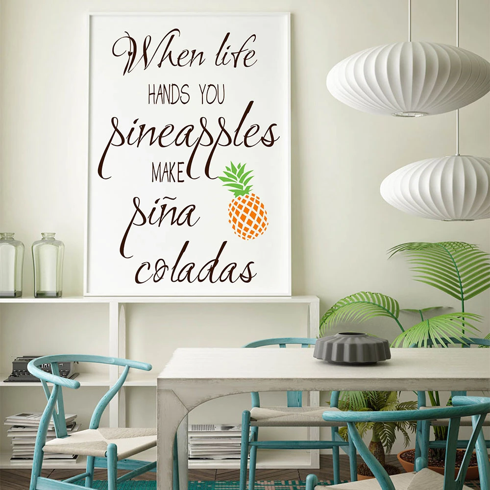 Pineapple Quote Wall Decal Pineapple Wall Quote Sticker For Kitchen Dining Room Vinyl Pineapple Wall Decor Art 8111q Wall Stickers Aliexpress