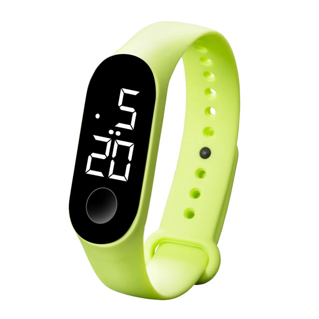 Новинка, Модные светодиодный часы для мужчин и женщин, часы, белый светильник, электронные спортивные светящиеся 50 водонепроницаемые цифровые наручные часы для плавания - Цвет: Green