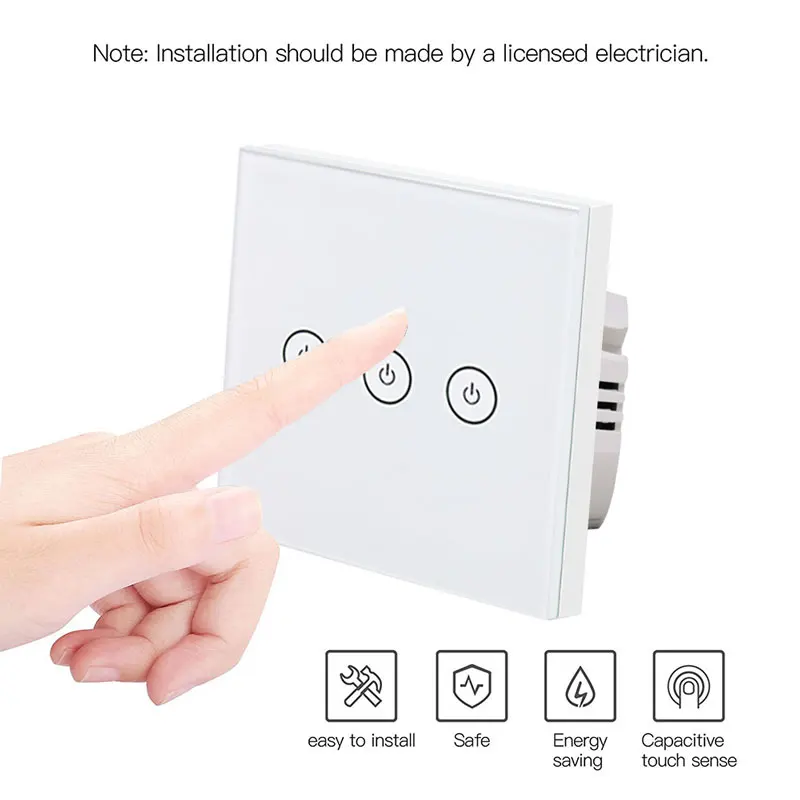 

Electrical Socket Smart Wall Socket Plug Home APP 3Gang WiFi Smart Panel Touch Switch Remote Control Touch
