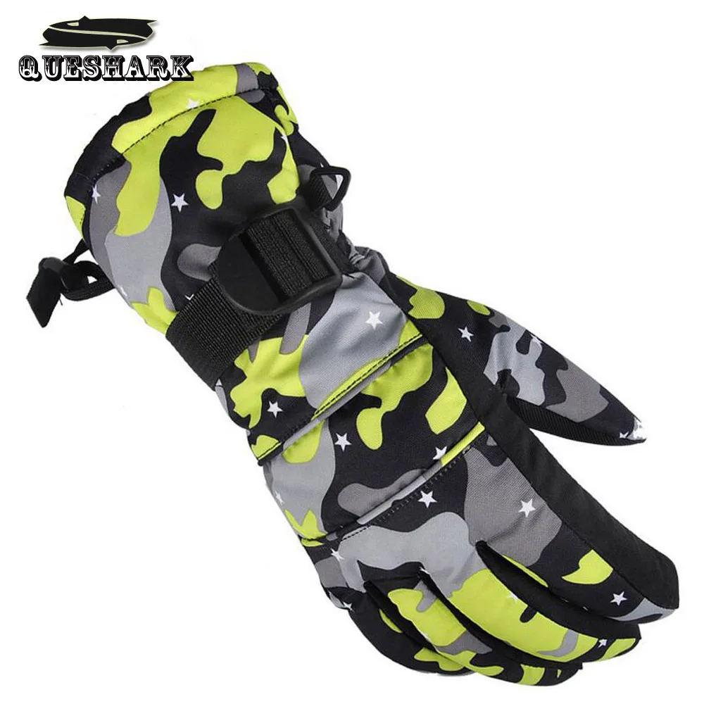 الشتاء للماء Chidlren الاطفال تزلج قفازات النساء الرجال التزلج قفازات يندبروف على الجليد التمويه المضادة للانزلاق القفازات