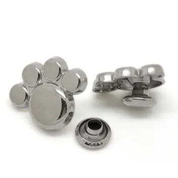 

30Sets Silver Tone Paw Punk Spike Studs Spots Garment Rivets For Clothing Belt Bag 17x13mm