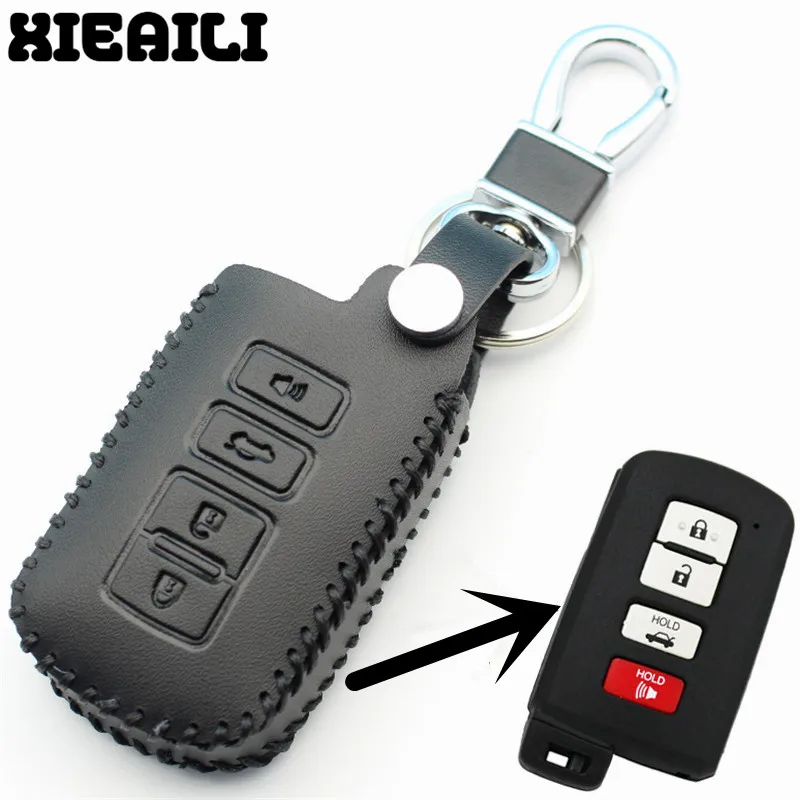 

XIEAILI Genuine Leather Car Styling 4Button Keyless Entry Smart Key Case Cover For Toyota RAV4/Avalon/Camry/Corolla M8