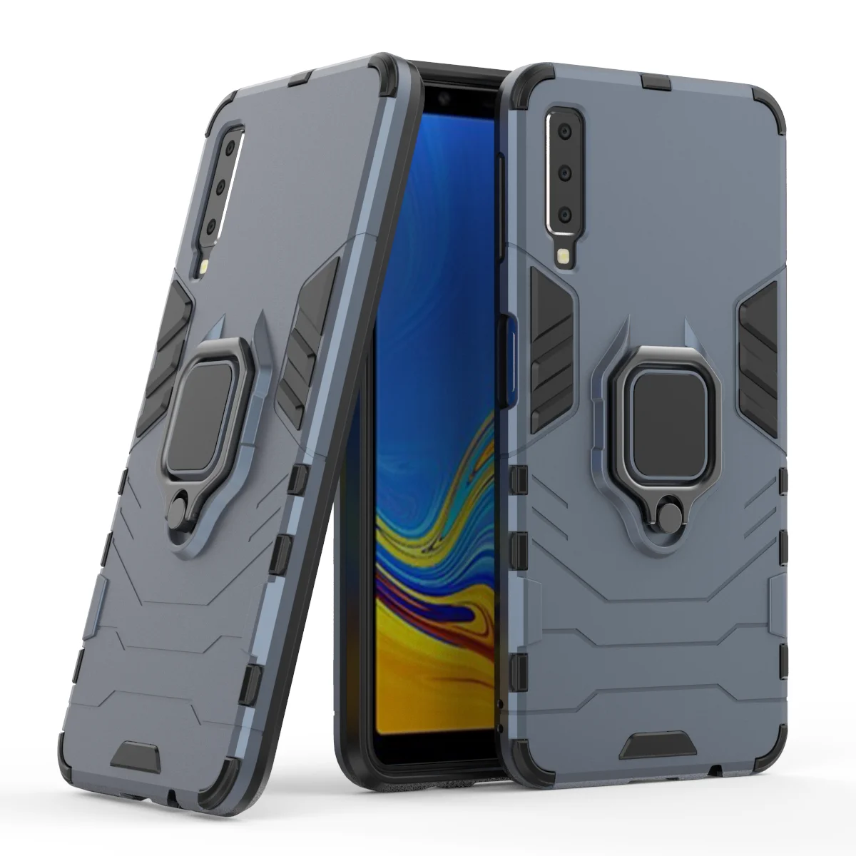 

Case for Galaxy M10,Deekite Armor Shockproof Case for Galaxy A60,M20,A7,A8,A9,J4,J6,A30,A40,A50 Ring Holder Phone Cover Coque