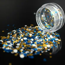 1 коробка глубокий синий Платиновый акриловый порошок кристаллический полимер дизайн ногтей строитель Ложные бусины для ногтей арт строитель ногтей полимерный круг