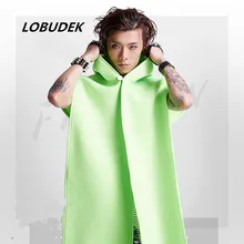 The new Korean space cotton coat male singer DJ fluorescent green clothing bar nightclub fashion men’s costumes dancer star show