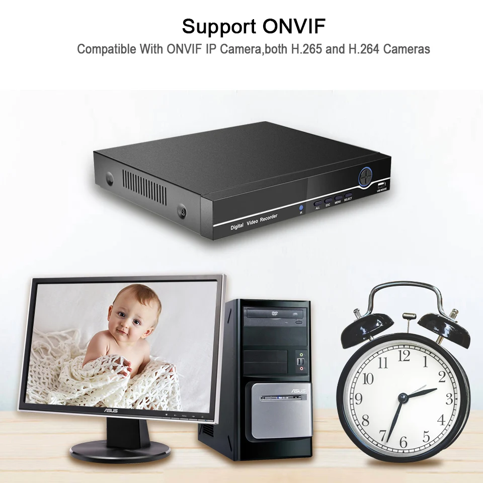 HI3536C H.265 8CH 4 K/32CH 5MP 32CH 1080P CCTV NVR 4K выход ONVIF безопасности видео регистратор H.265 аудио 1* SATA порт XMEYE P2P