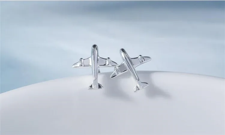 925 пробы серебро ювелирное изделие самолет модные милые миниатюрные 8 мм X 7 мм Самолет Серьги гвоздики дочери девушки ohringe подарок ES349