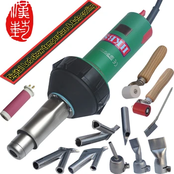 

HKBST Hot Air Plastic Welder Welding Torch Tool gun + Speed Welding Nozzles tips+ pressure Rollers with EU Plug For Soldering