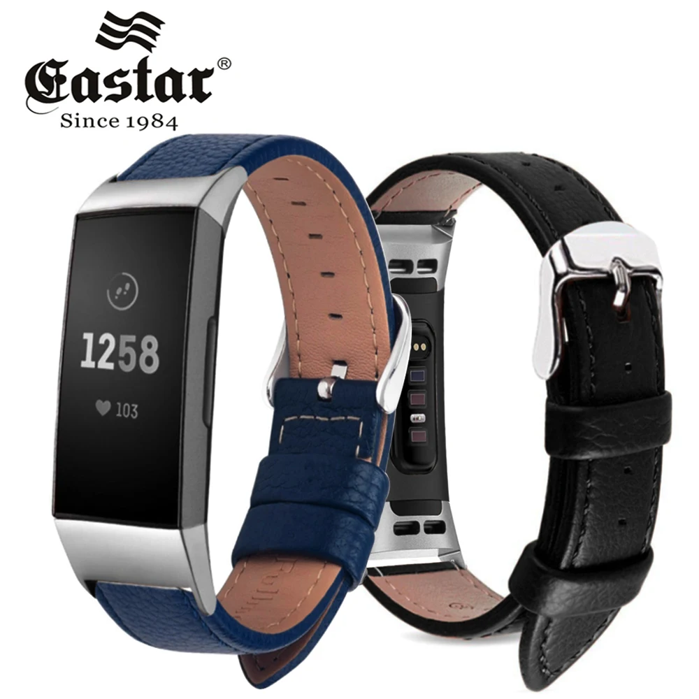 Brown Leather Smart Watch band for Fitbit Charge 3