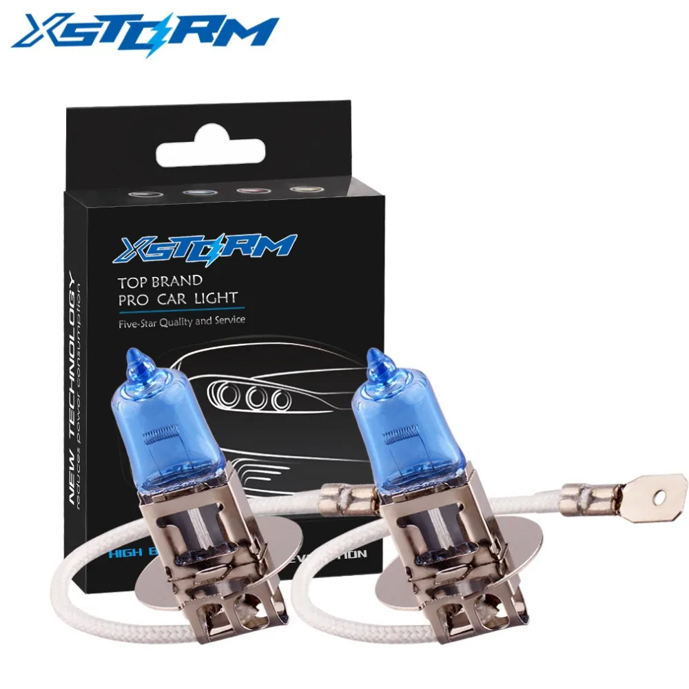 2pcs H3 55W 12V Super Bright Halogen Bulb Car Headlight Lamp Fog Lights High Power Auto Light Bulbs 5000K White afbeelding