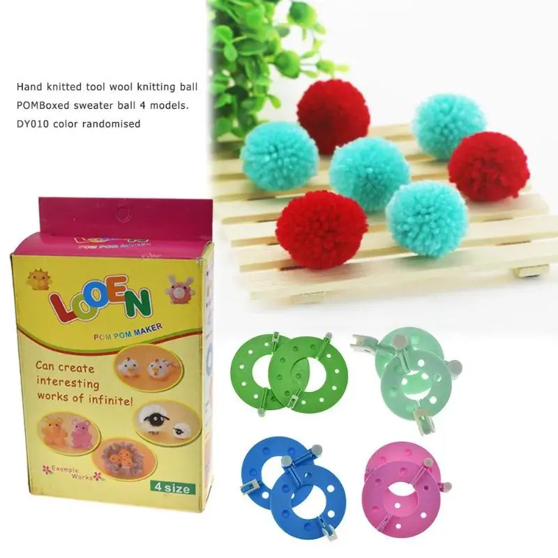 

4 Size Fluff Ball Weave Needle Knitting Craft Fuzz Wool Ball DIY Tools Set E#CH