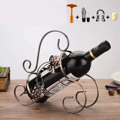 New Creative Metal Wine Rack Artwork Wine Holder Creative Wine Bottle Stand Practical Decoration Bracket