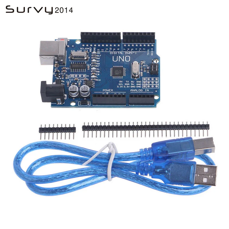 

high quality One set UNO R3 (CH340G) MEGA328P for Arduino UNO R3 + USB CABLE ATMEGA328P-AU Development board