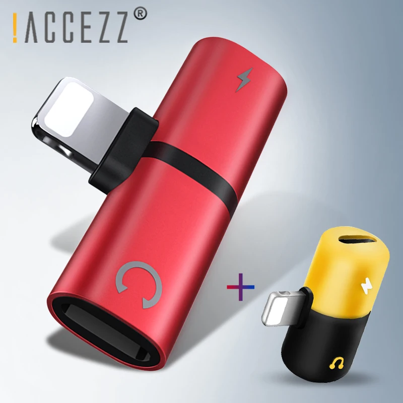 

!ACCEZZ For iPhone X 8 7 Plus XS XR Audio Charger Dual Adapter Listening Calling Lighting Earphone AUX Cable Connector Converter