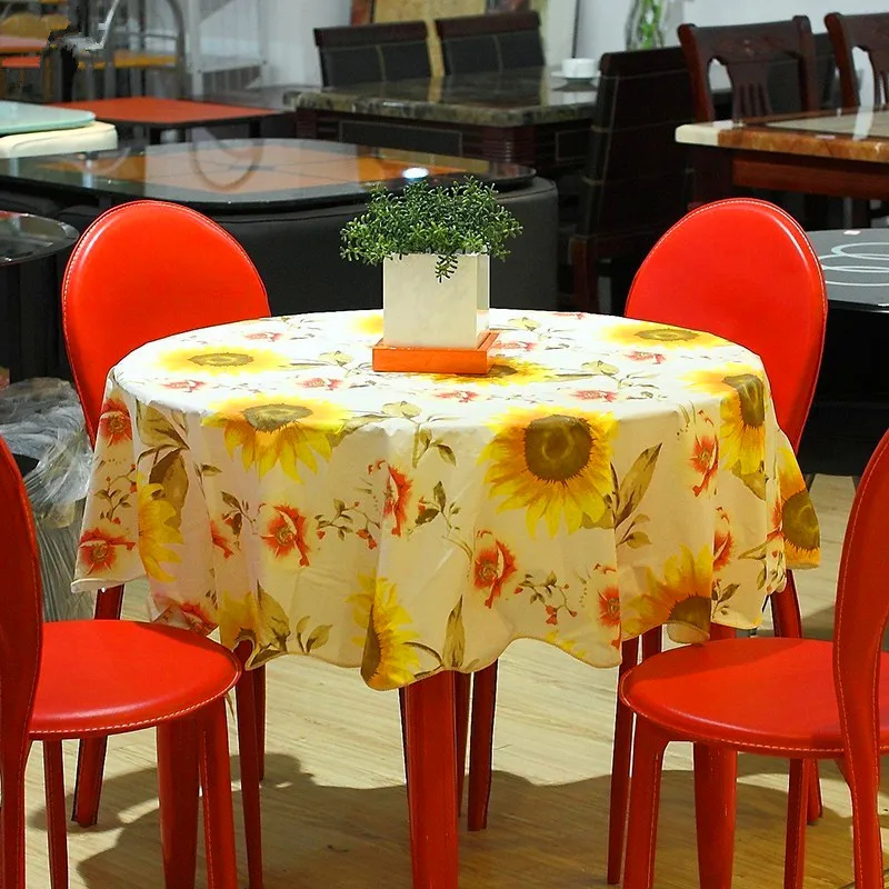

1Pcs 152x152 cm Fashion Rural style PVC Printing Round table cloth Rural style thickening waterproof and oil table cloth