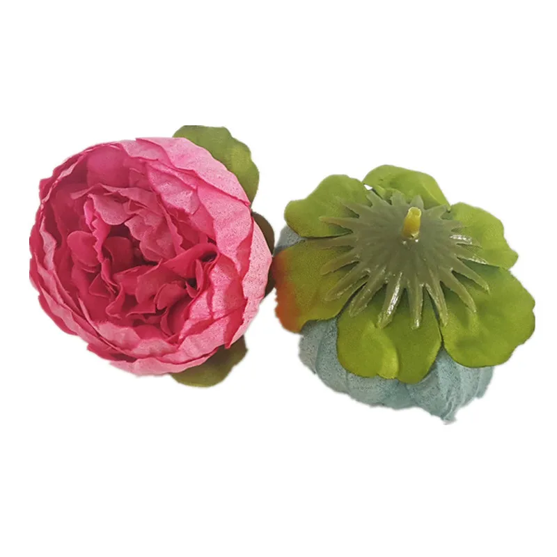 5pcs/lot 5cm High Quality Peony Flower Head Silk Artificial Flowers Wedding Decoration DIY Garland Crafts Fake Flowers Flores