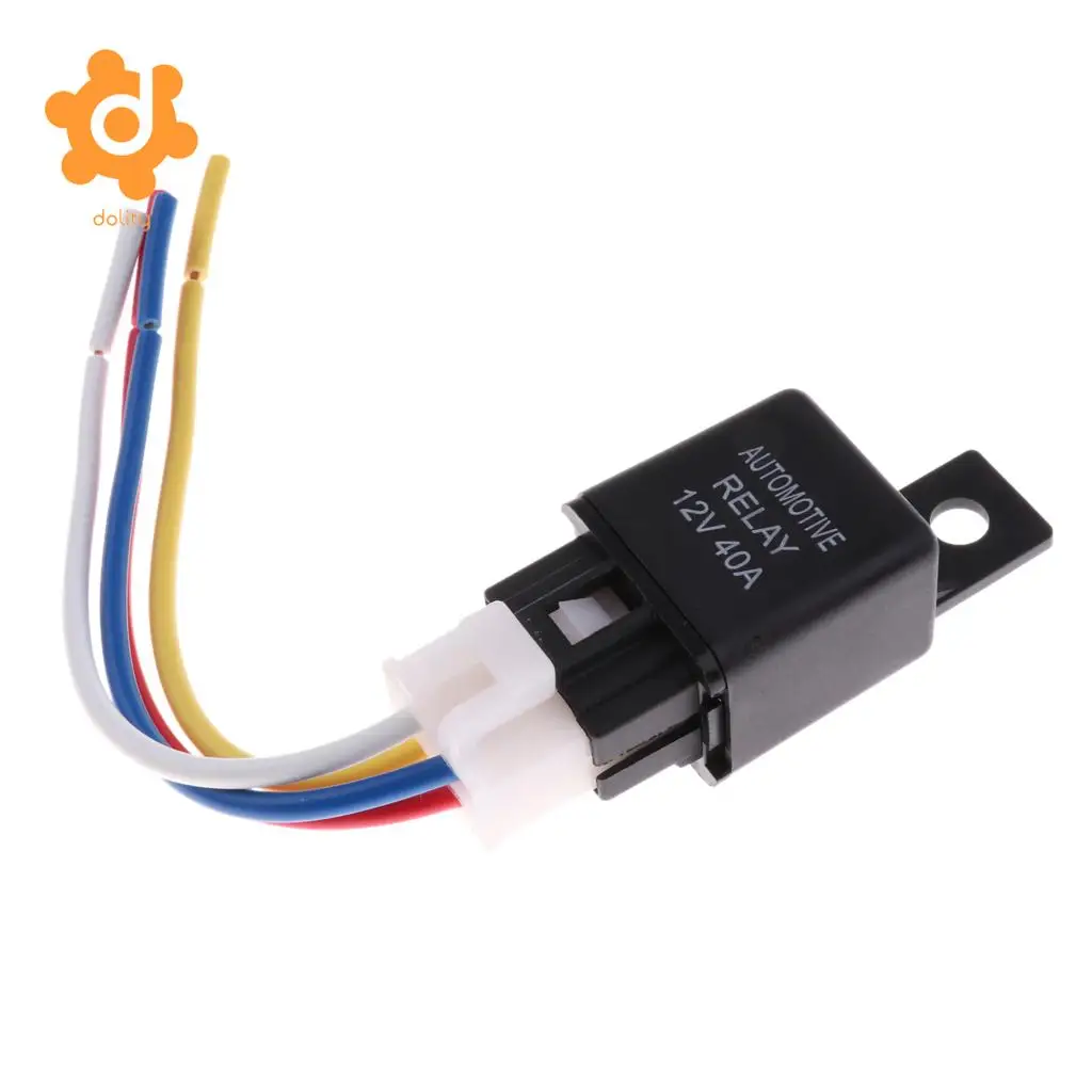  4 Pieces Car 12V 40A 4 Pin SPST Air Conditioning Relay with Harness Socket