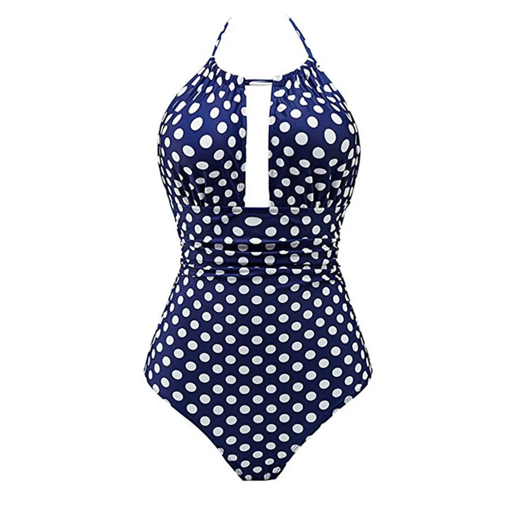 

2018 New One Piece Swimsuit Women Plus Size Swimwear Large Size Vintage Retro Padded Beach Bathing Suits Swim Wear 4XL
