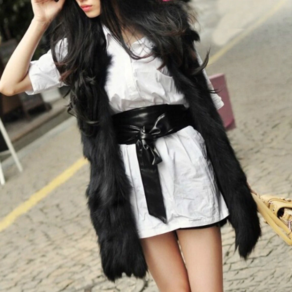 

Low Low Discount Women Fashion Long Fox Fur Vest Real Natural Fox Fur Gilet Female Handmade waistcoat KFP695