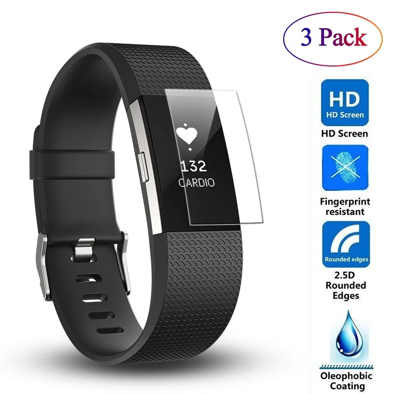 

3PCS screen protector for Fitbit Charge 2 Wristband Bracelet for fit bit Versa Ionic Charge2 protective film Not Tempered Glass