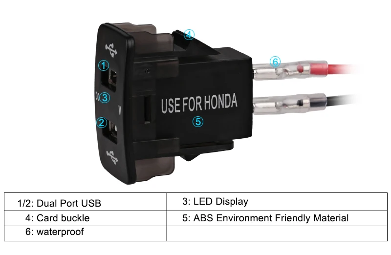 12 В 24 В 4.2A Dual Usb Автомобильное зарядное устройство для Honda 2 USB порта Авто адаптер светодиодный вольтметр розетка для Honda CIVIC CROSSTOUR CRV ODYSSEY