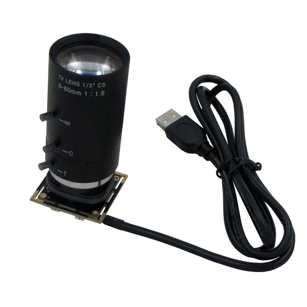 

CS Varifocal 6-60mm 1.3MP Aptina AR0130 Webcam OTG UVC Plug Play USB Camera Module