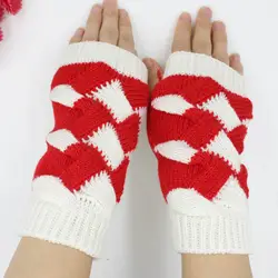 1 пара для женщин леди девушка Варежки перчатки без пальцев вязание дышащая Мода для зимы FS99
