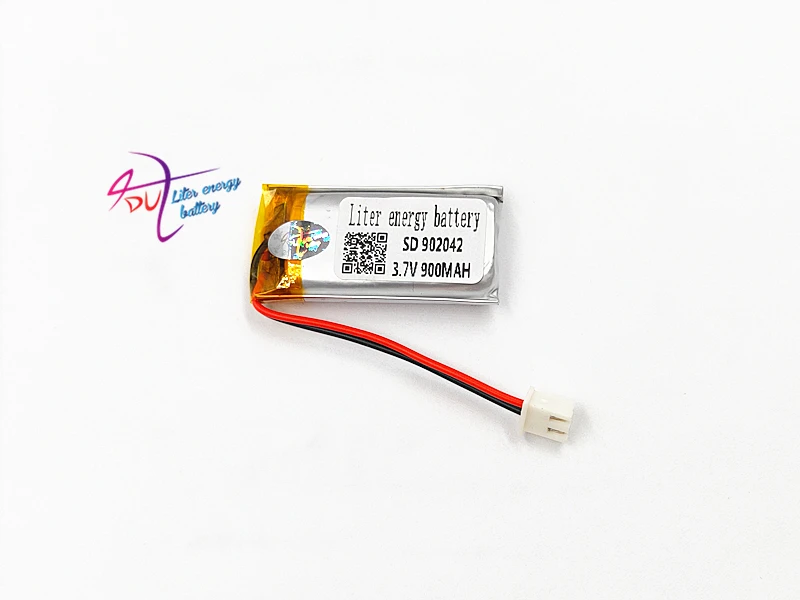

JST PH 2.54mm 2pin 902042 3.7V 900MAH 902040 Lithium Polymer LiPo Rechargeable battery with connector for Handheld GPS bluetooth