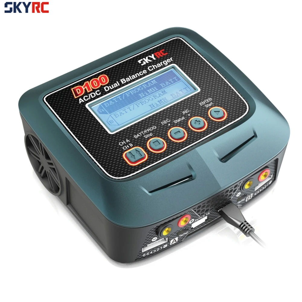 Skyrc D100 V2 Зарядное устройство двухканальный AC/DC LiPo 1 6s 2x100 Вт двойной с Bluetooth баланс