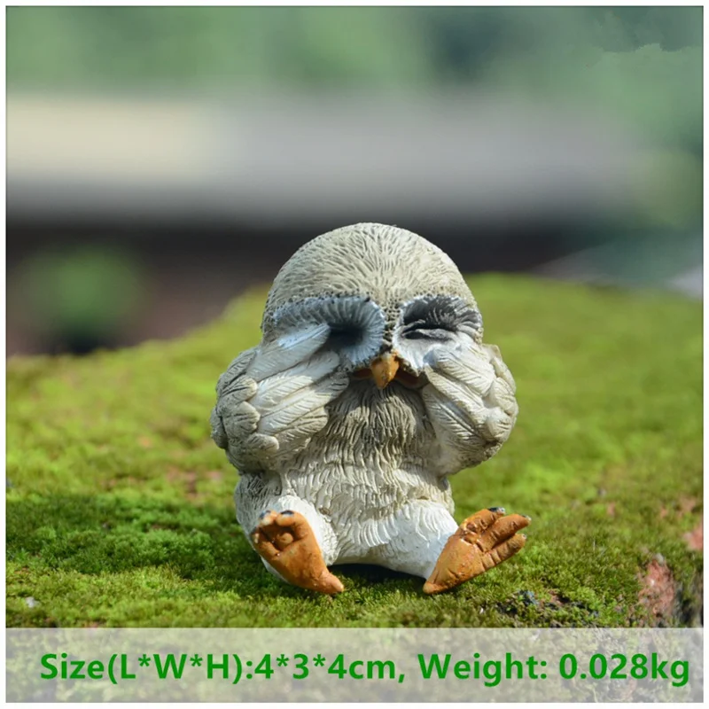 

Lovely Owl Resin Miniature Figurines Kid's Room Desktop Bonsai Ornament Accessories Home Cabinet Car Decor Toys Birthday Gifts