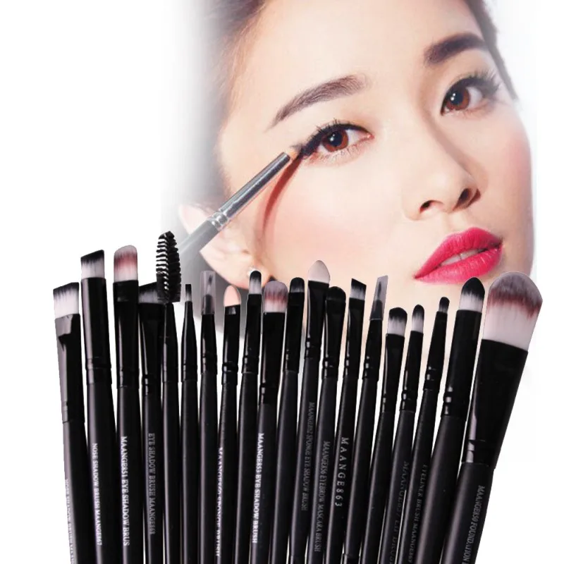 

20 Pcs Eye Shadow Foundation Eyebrow Lip Brush Soft Cosmetics Make up Brushes Set Tools maquiagem Makeup Brushes