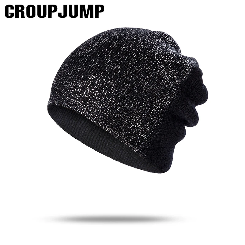 

GROUP JUMP Cotton Women Warm Elastic Skullies Beanies Spring Beanie Hat Rhinestone Hats For Women Women's Hat Beanie Bonnet Cap