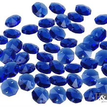 500 шт./лот 14 мм граненое восьмиугольное стекло кристалл с 2 отверстиями люстра DIY ручной работы ювелирные аксессуары в виде бусин занавес Свадебный декор