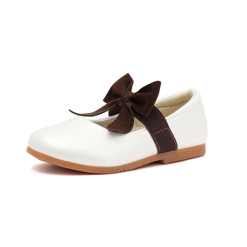 

MSMAX Girls Leather Shoes Children Butterfly-knot Mary Jane Princess Wedding Flats Kids School Dress Single Shoes