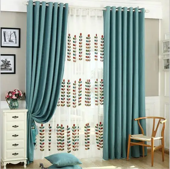 High quality woven simple modern pure color half blackout rate Window