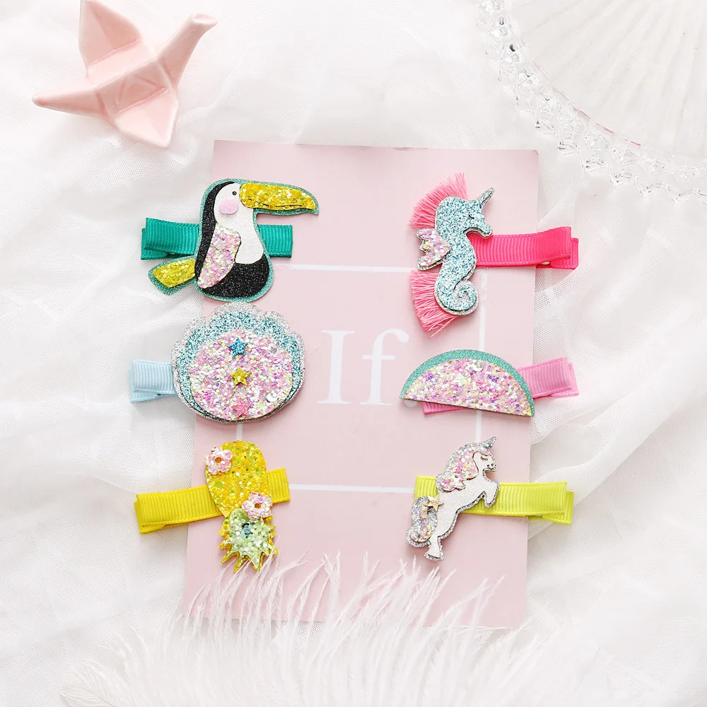

3Pcs/Set 2019 New Girls Fashion Hairpin Bird Fruit Cartoon Hair Clip Children Cute Hair bands Kids Princesses Headwear Barrettes
