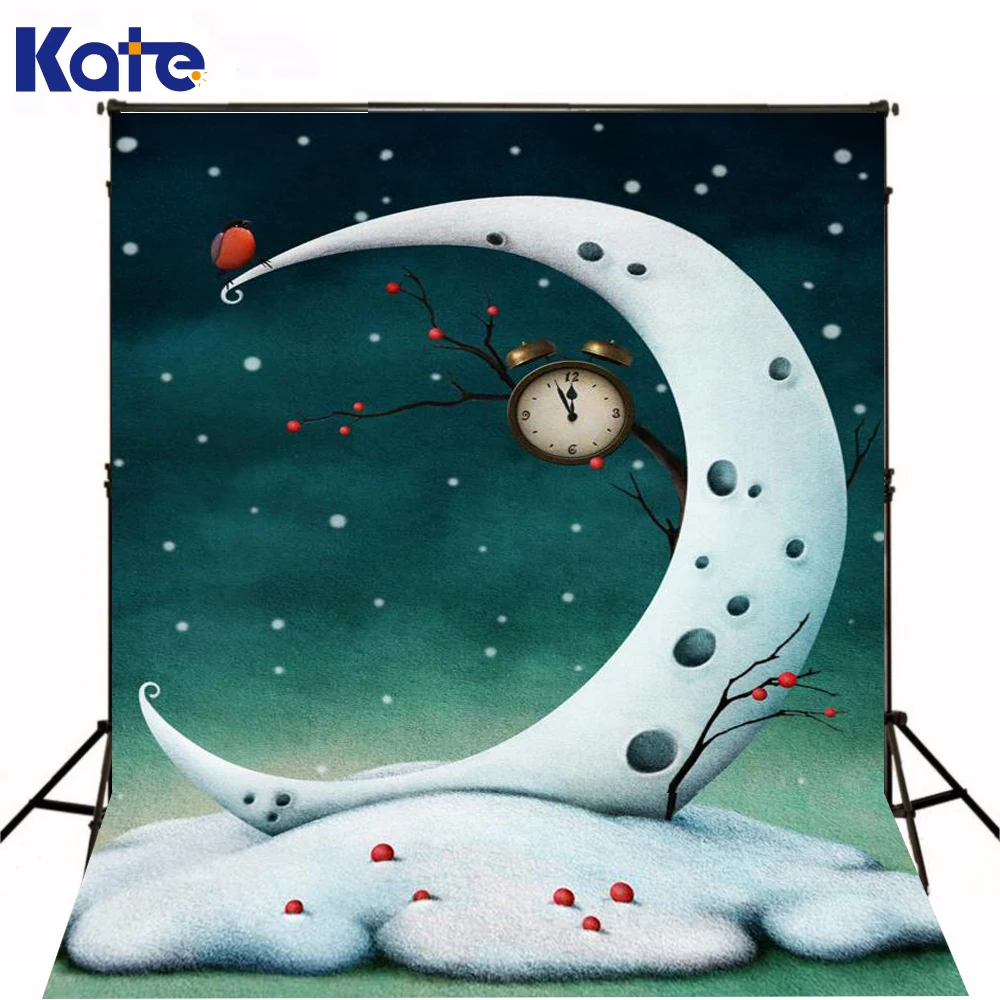 

10X20Ft(3X6M) Photography Backdrops Christmas The Moon Bird Alarm Clock Photo Backdrops Thick Cloth Zj