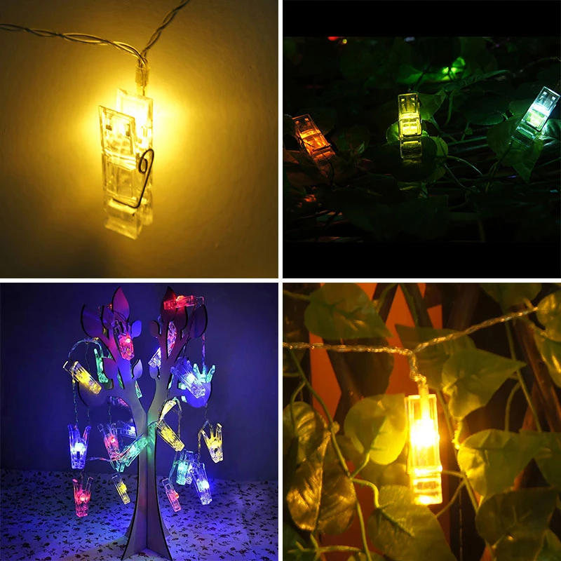 10LED Сказочный светильник, садовый Сказочный светильник, садовый ландшафтный светильник, романтическая сказочная гирлянда, зажим для фото, для праздника