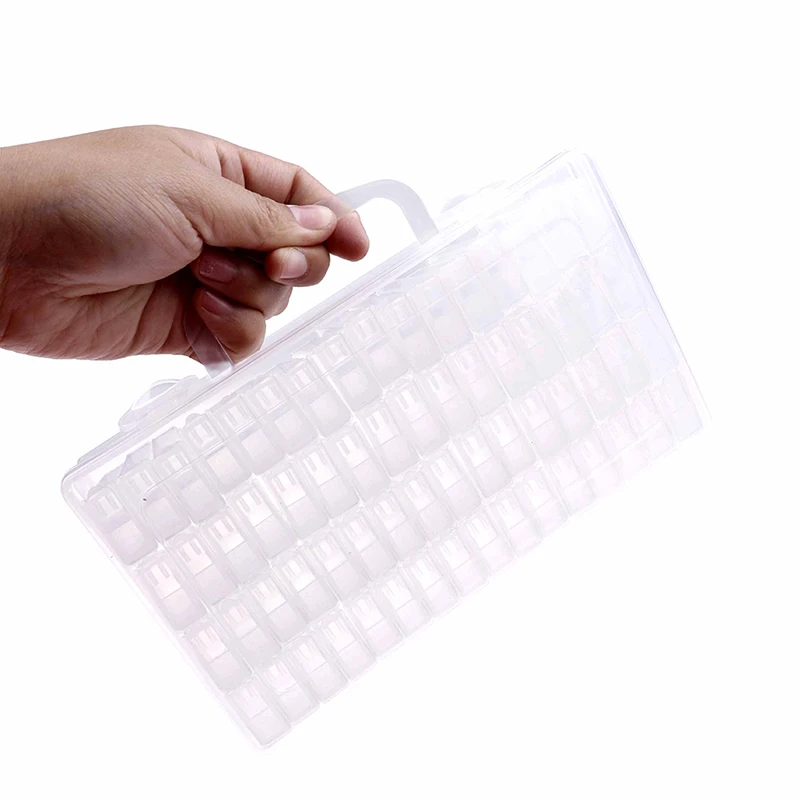 

64 Lattice Diamond Embroidery Diamond Painting Tool Transparent Plastic Storage Box 64 Grid Jewelry Drill Storage Box hot