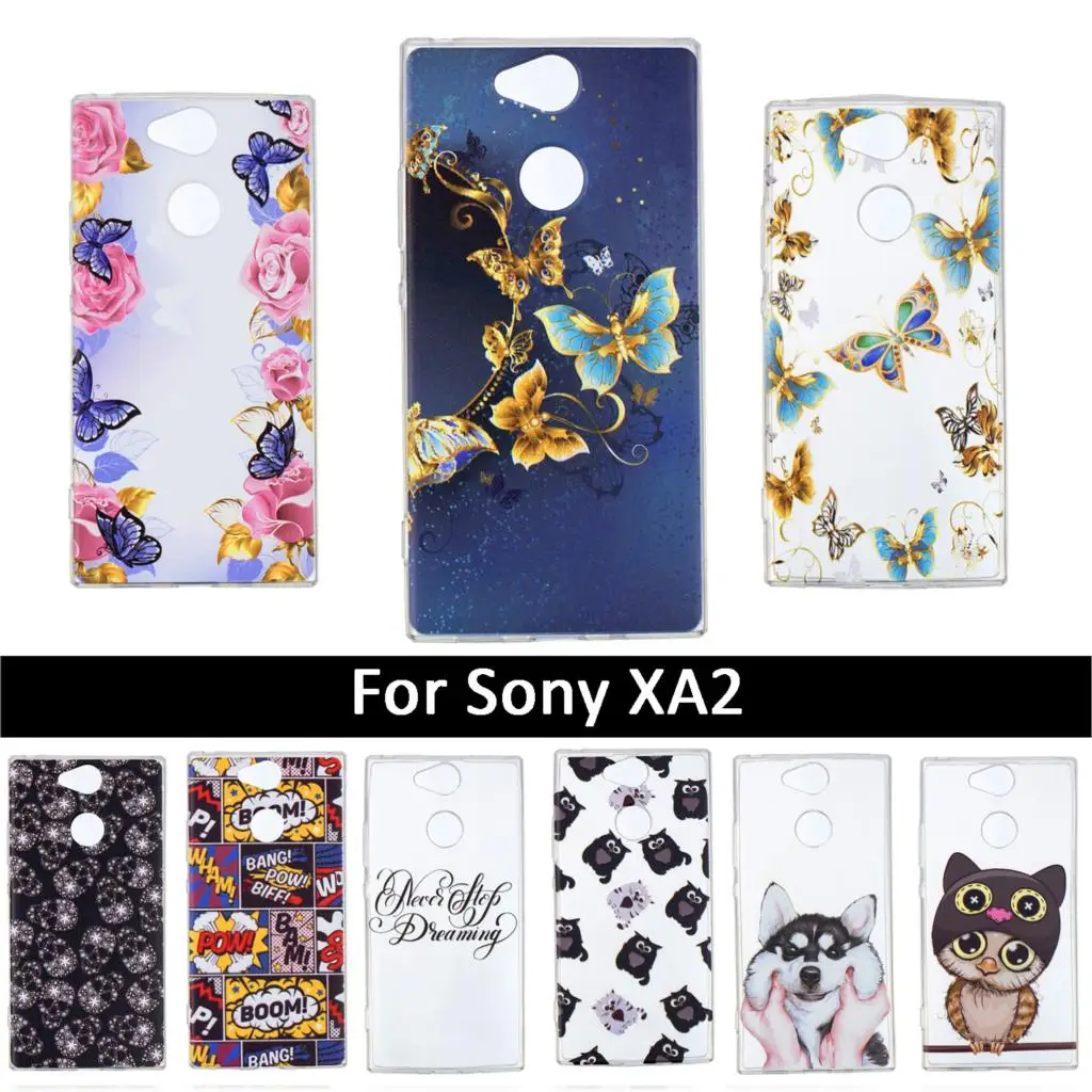 Luxury TPU Phone Case For Sony Xperia XA2 XA 2 Floral Pattern Back Shells Cover Protective Cases Coque Fundas Bags |