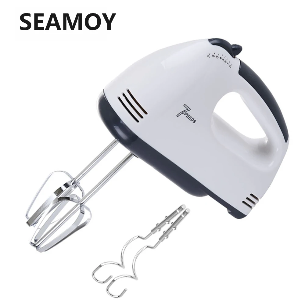 Seamoy Electrical Handheld Food Blender Mixer 7 Speed Adjust Double