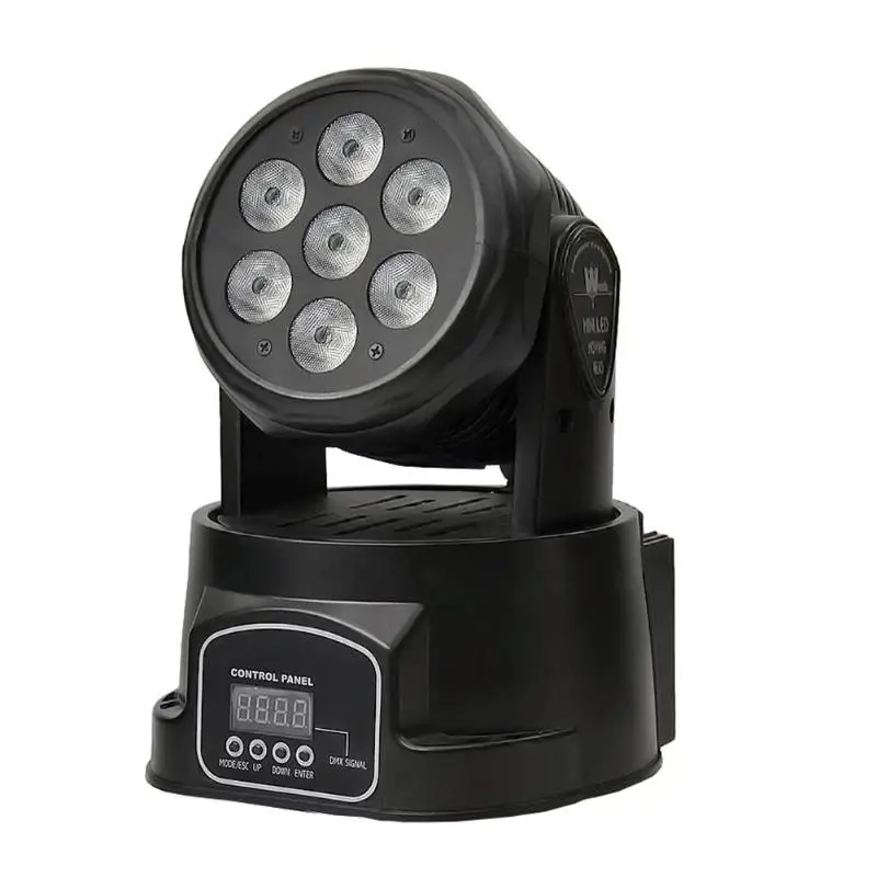 

7LED Mini Moving Head LED 9/14 DMX Channels Party Stage Wash Lighting LampParty Club Pub Bar KTV moving Wash Stage Light DJ