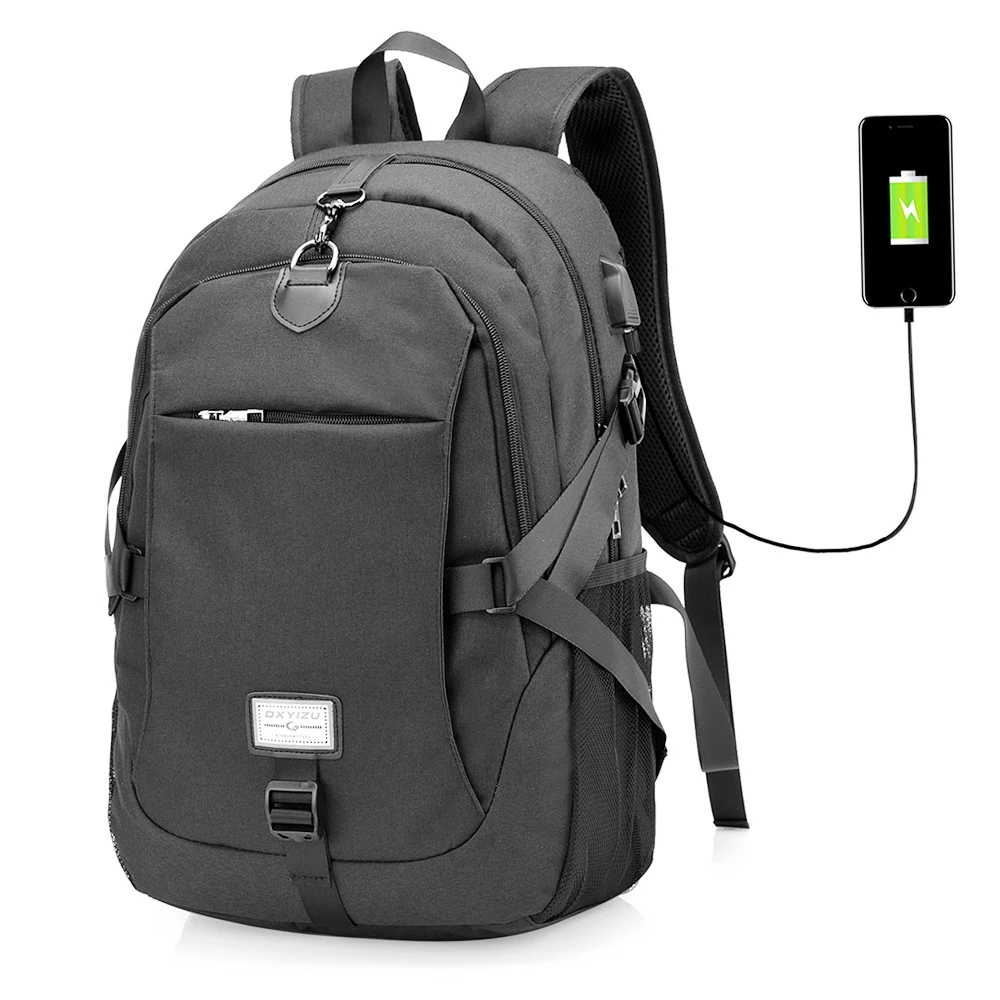 

2018 New Men Multifunctional Durable Canvas Backpack with USB Port Potable Rechargeable Sport Bag For Traveling