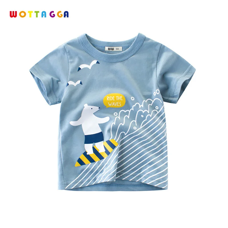 

WOTTAGGA 2018 Summer Boys T Shirt Short Sleeve Boys T shirt Baby Boy Summer Clothes Toddler
