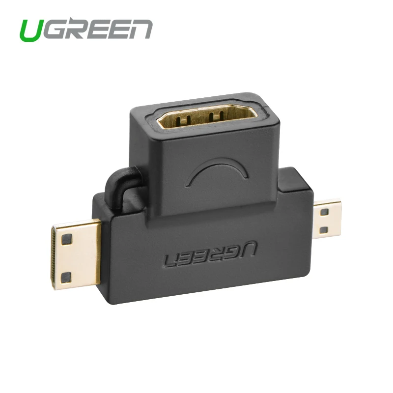 Ugreen 3 в 1 мини HDMI Мужской микро HDMI Мужской к HDMI Женский конвертер адаптер для планшетных ПК ТВ мобильного телефона HDMI адаптер