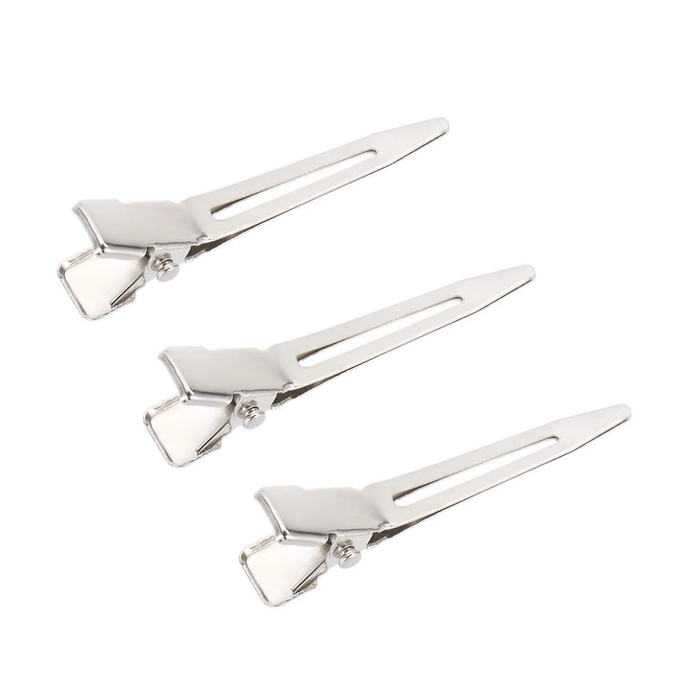 Single Prong Metal Alligator Hair Clips Flat Barrette Hairpins Clamp