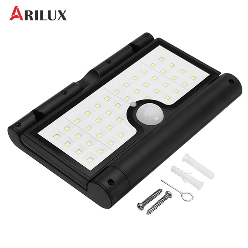 

ARILUX Solar LED Light Foldable 14/42/58leds SMD2835 PIR Motion Sensor Street Wall Light Waterproof Garden Outdoor Lamp